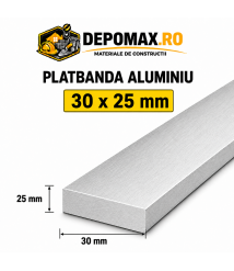 Platbanda aluminiu 30 x 25 mm, 6 metri (EN-AW 6060) Platbanda aluminiu 30 x 25 mm, 6 metri (EN-AW 6060)